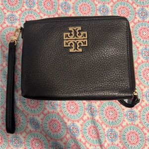 Tory Burch Black Pebbled Leather Wristlet